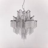 Luxury Waterfall Metal Chain Chandelier Modern Cascading Pendant Light for Dining Room