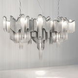 Luxury Waterfall Metal Chain Chandelier Modern Cascading Pendant Light for Dining Room