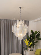 Luxury Waterfall Metal Chain Chandelier Modern Cascading Pendant Light for Dining Room