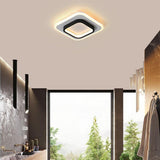 Modern Double Square LED Flush Mount Ceiling Light Fixture for Kitchen Sink
