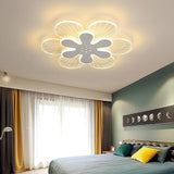 Modern Geometric Flower LED Flush Mount Ceiling Light Acrylic Dimmable Bedroom Fixture