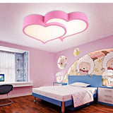Modern Dimmable Heart Shaped LED Flush Mount Ceiling Light with Remote Control Metal Fixture