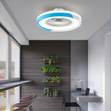 Modern 20 Inch Low Profile Bladeless Ceiling Fan with Dimmable LED Light and Remote Control