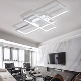 Modern Rectangular 3 Tier LED Flush Mount Ceiling Lamp Large Geometric Integrated Lighting Fixture