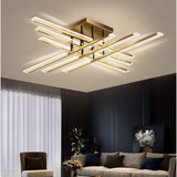 Modern Geometric Rectangular LED Flush Mount Ceiling Light for Living Room and Dining Area