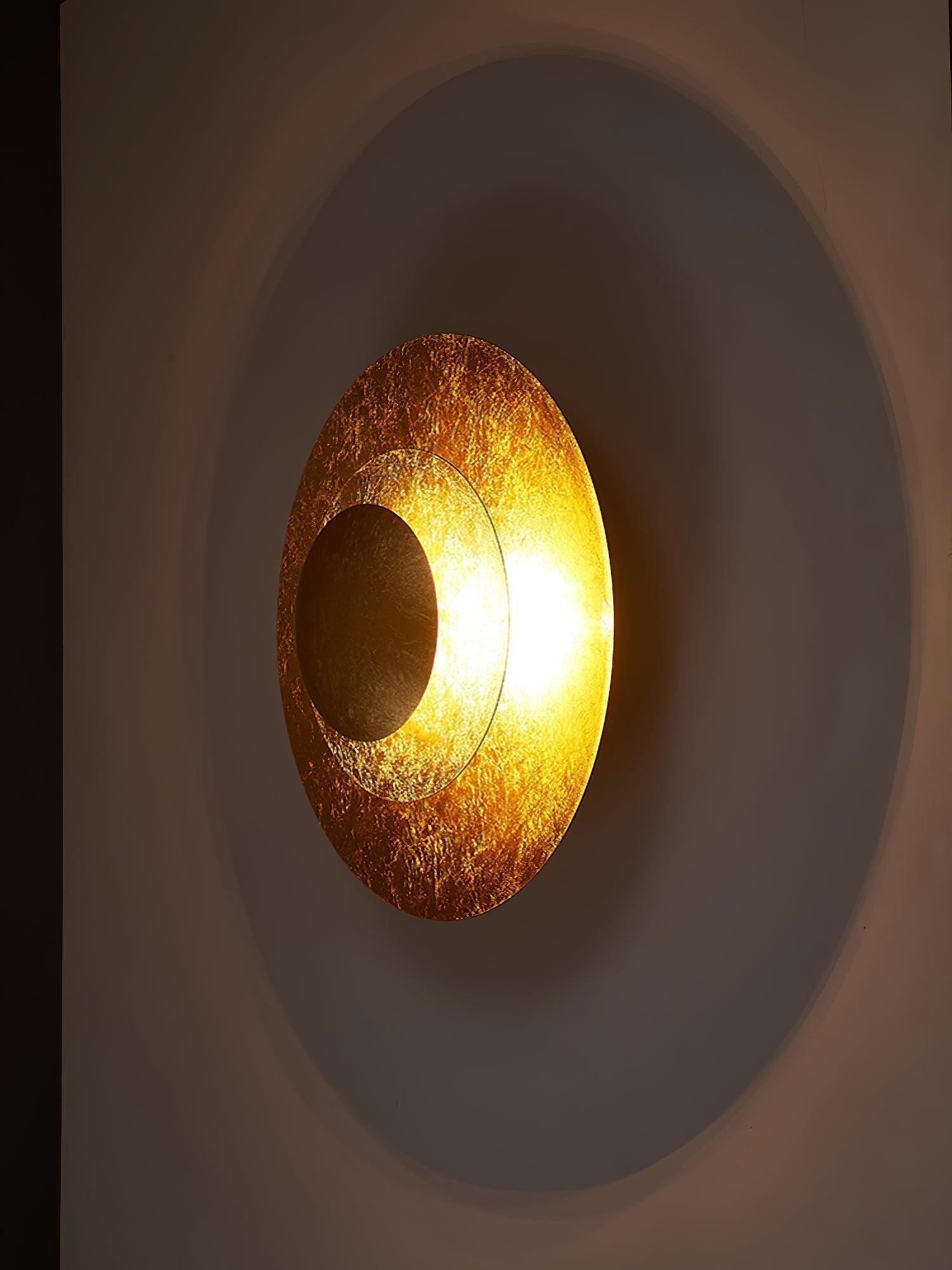 Machine Contemporary Gold Foil Tiered LED Wall Sconce Light for Foyer and Living Room
