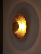 Machine Contemporary Gold Foil Tiered LED Wall Sconce Light for Foyer and Living Room