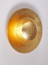 Machine Contemporary Gold Foil Tiered LED Wall Sconce Light for Foyer and Living Room