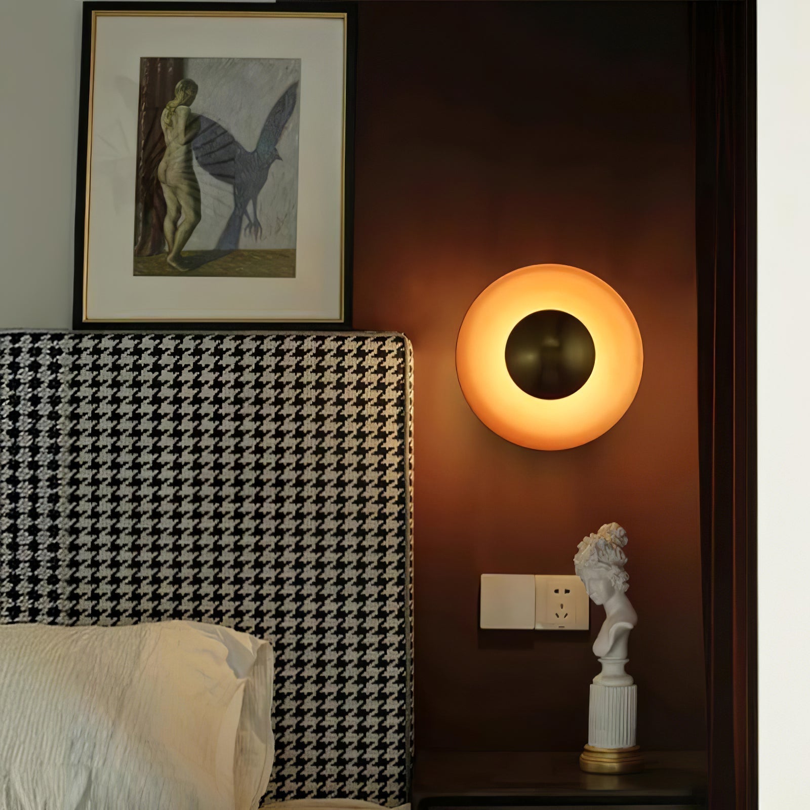Machine Contemporary Gold Foil Tiered LED Wall Sconce Light for Foyer and Living Room