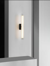 Macie Modern LED Wall Sconce with Textured Glass and Sleek Black Finish for Indoor Lighting