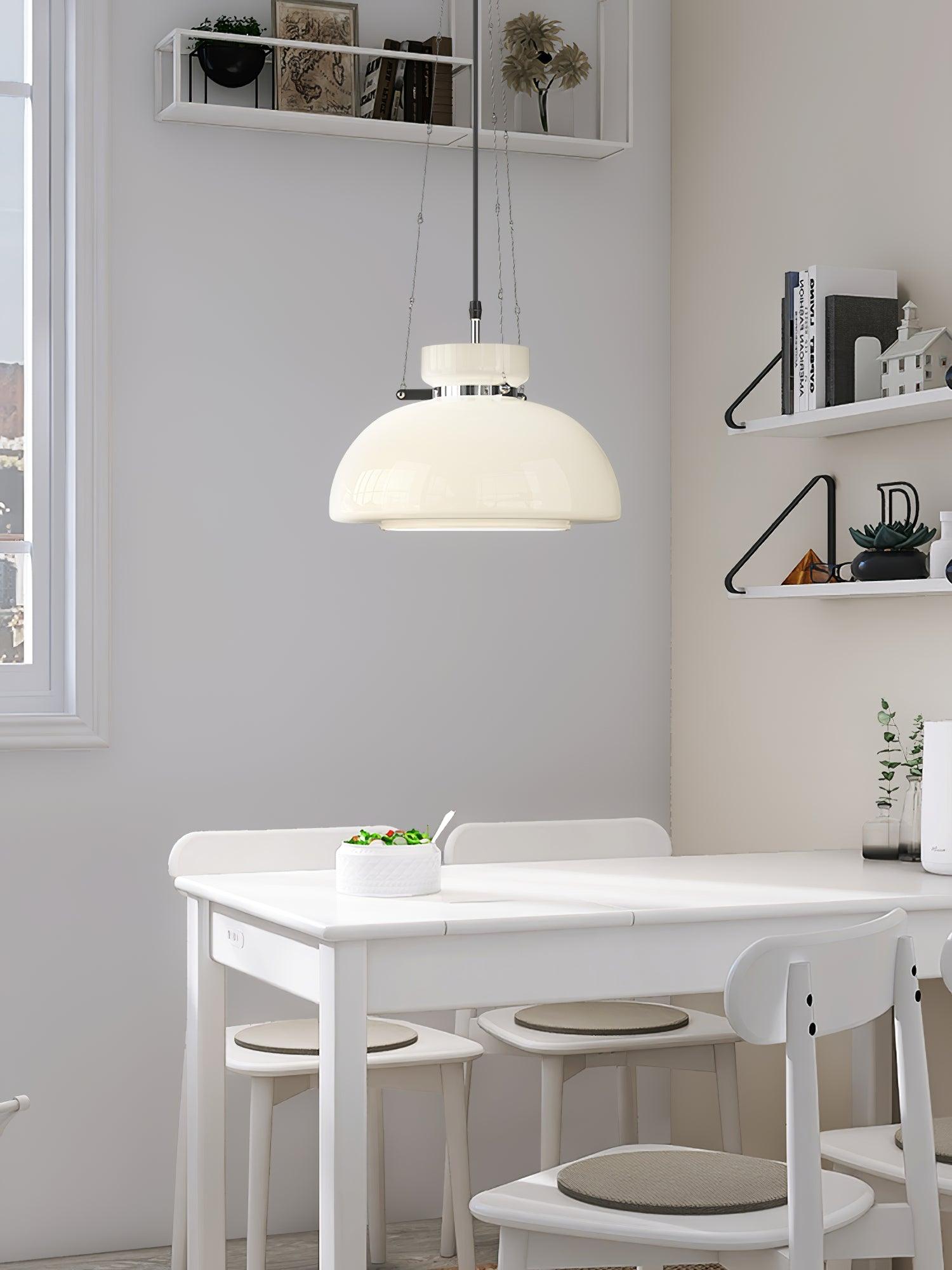 Mack Modern Glass Pendant Light Elegant Industrial Chrome Ceiling Fixture