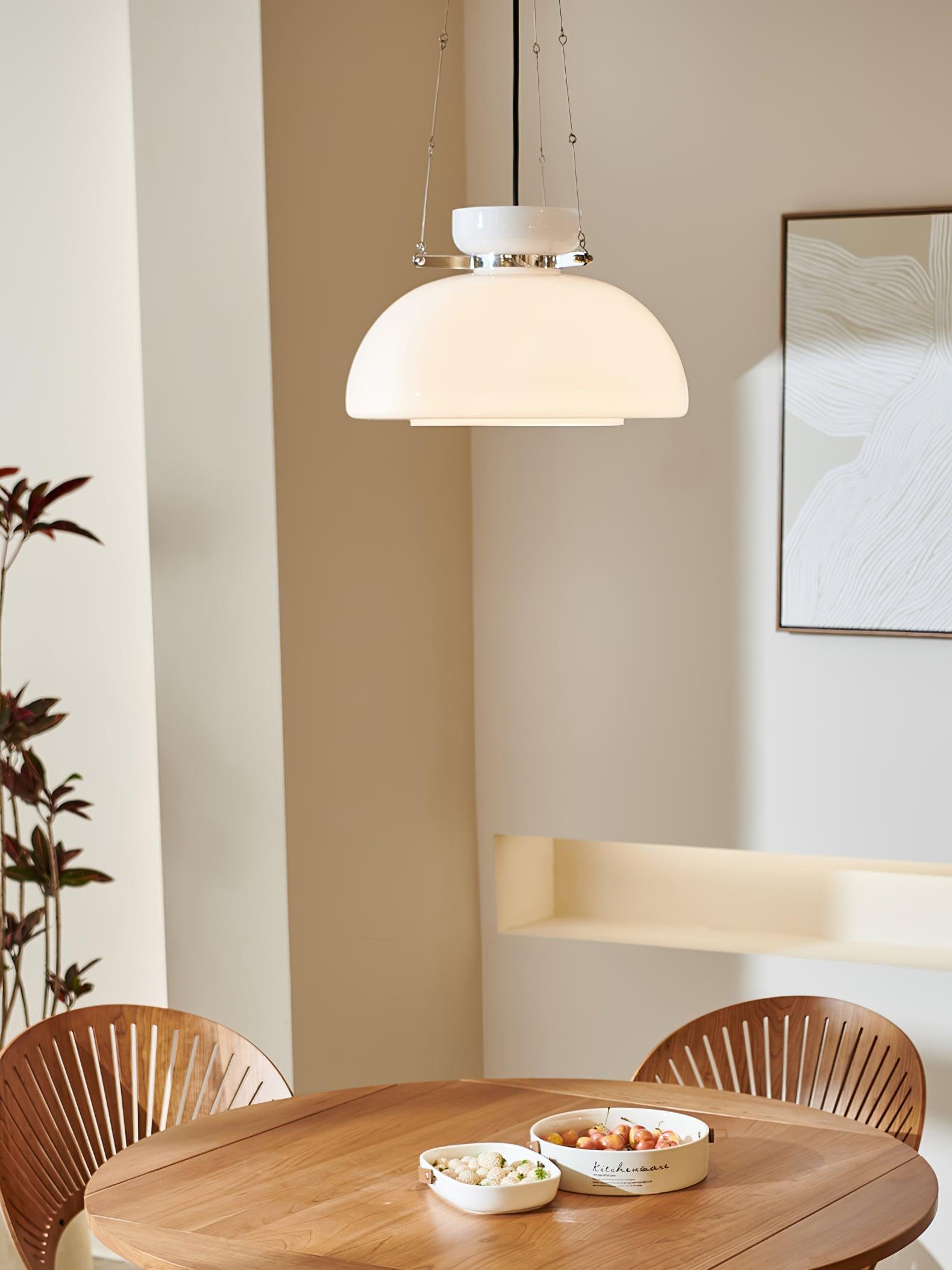 Mack Modern Glass Pendant Light Elegant Industrial Chrome Ceiling Fixture