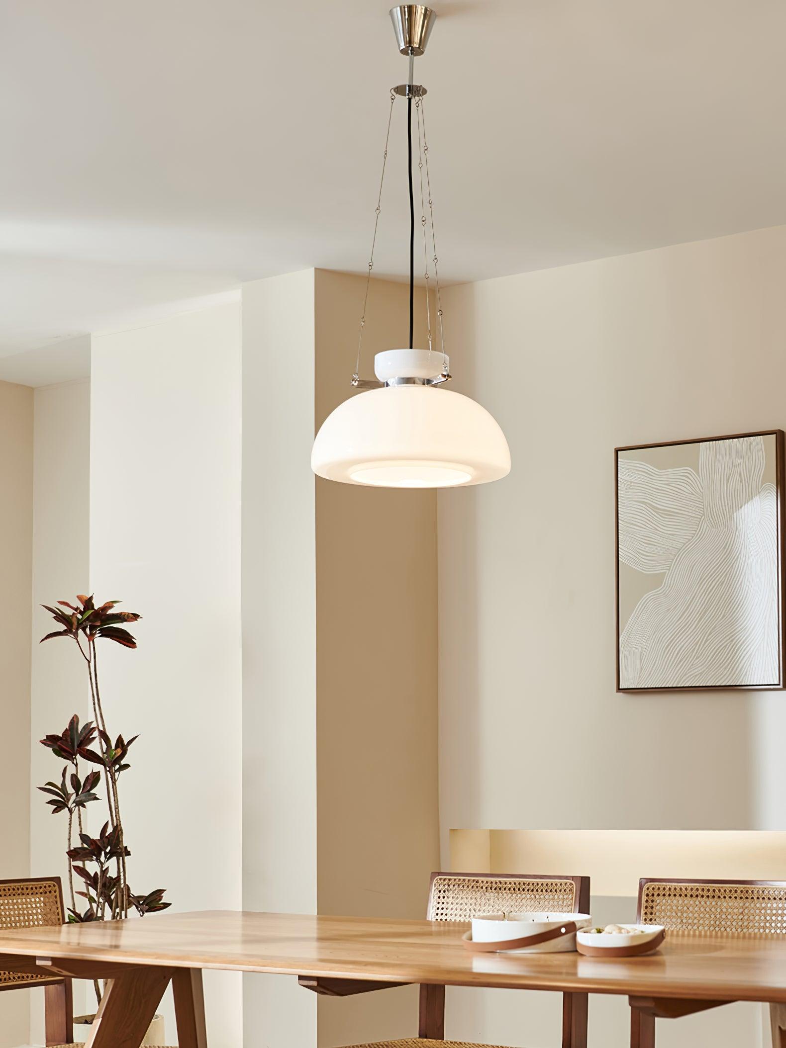 Mack Modern Glass Pendant Light Elegant Industrial Chrome Ceiling Fixture