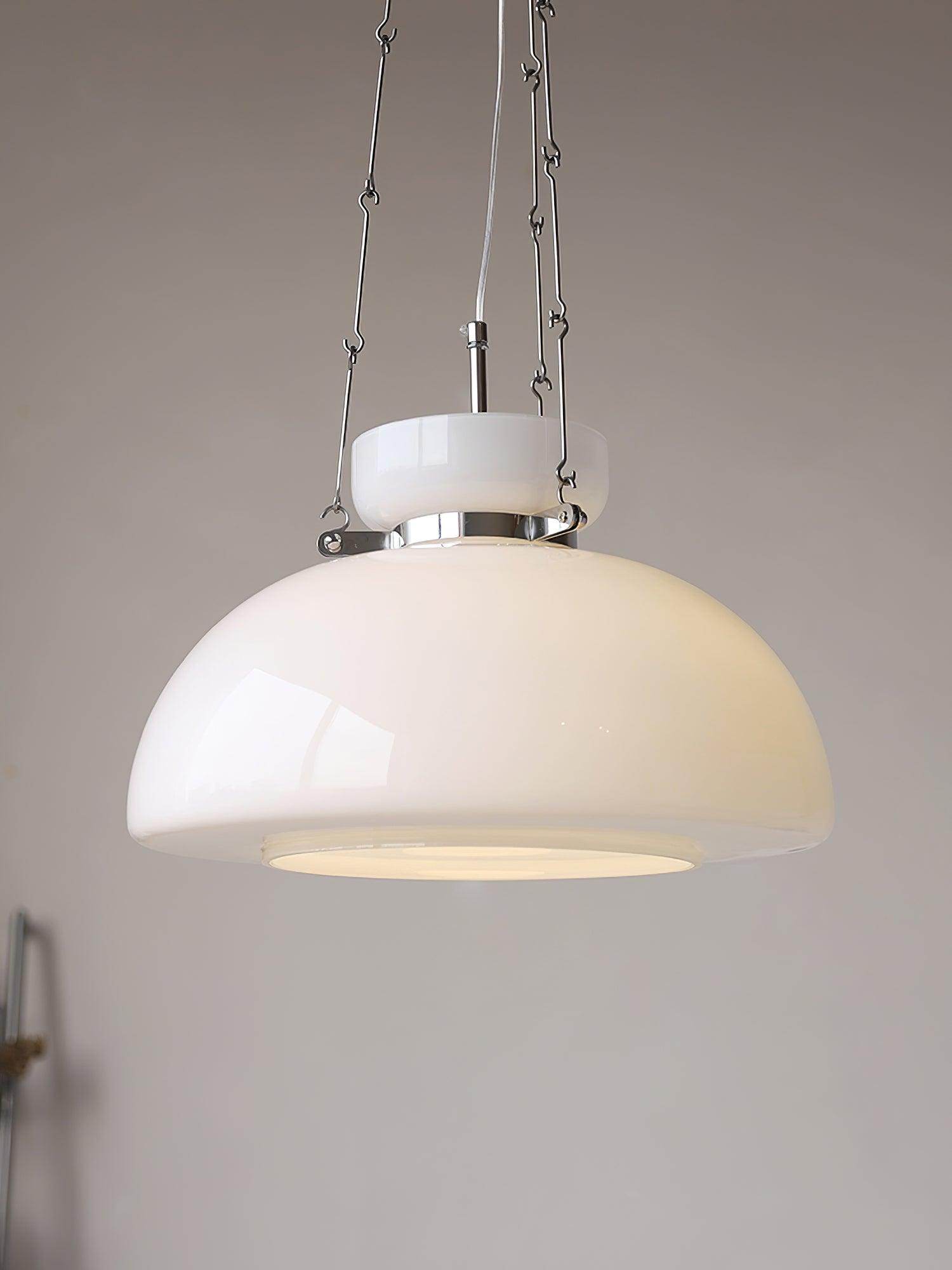 Mack Modern Glass Pendant Light Elegant Industrial Chrome Ceiling Fixture