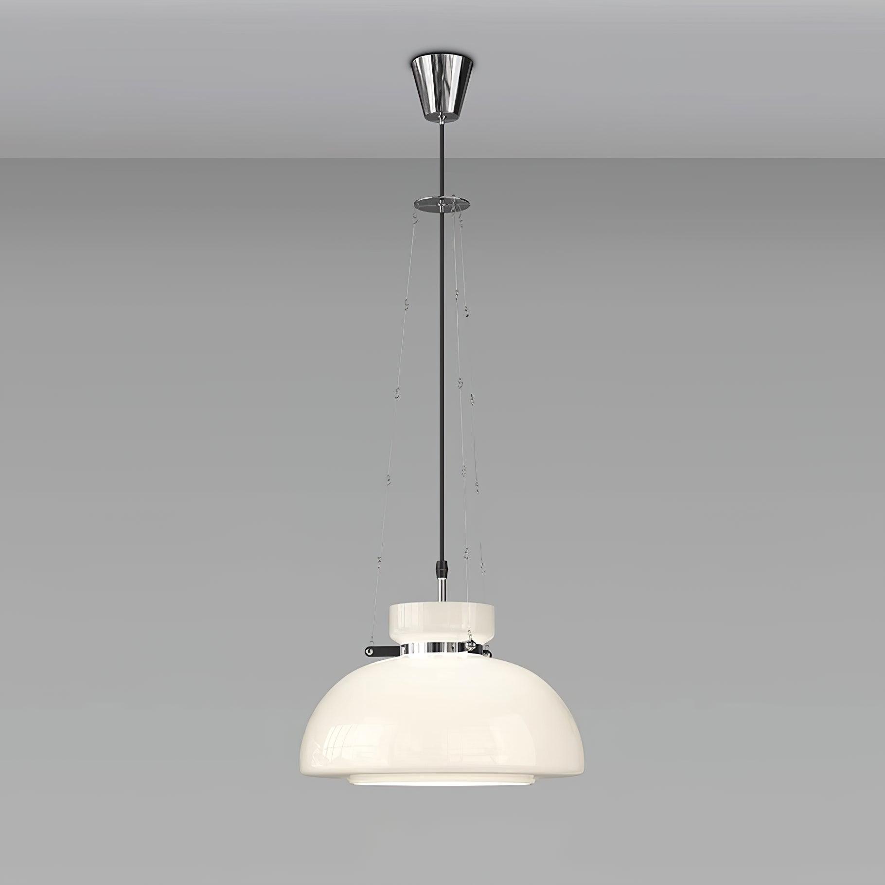 Mack Modern Glass Pendant Light Elegant Industrial Chrome Ceiling Fixture