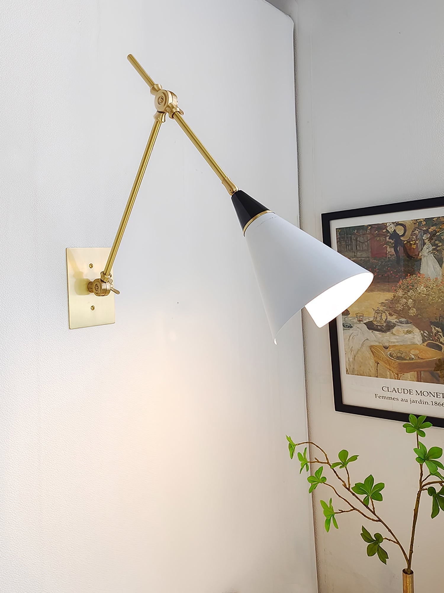 Magari Mid Century Modern Wall Sconce Adjustable Swing Arm Lighting Fixture