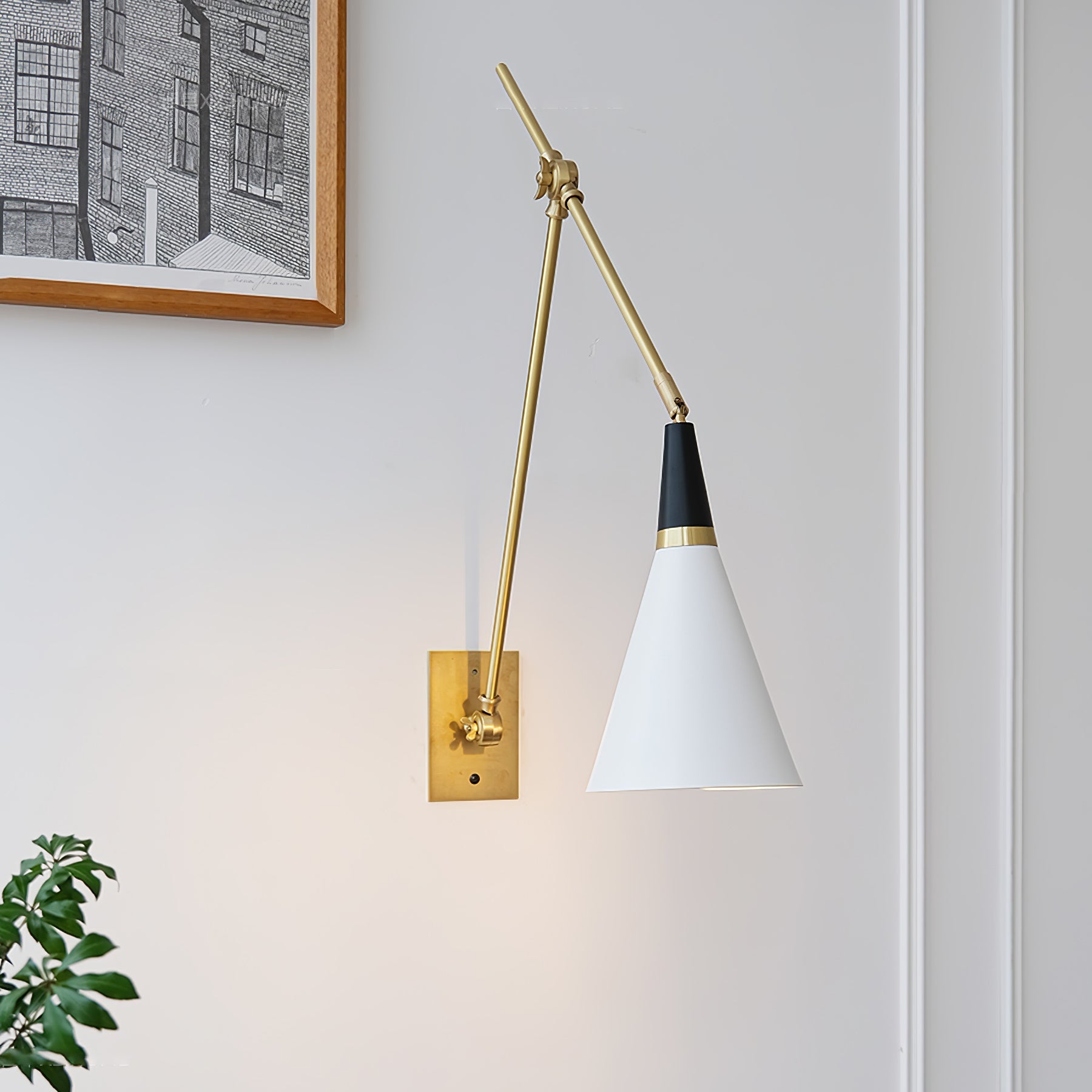 Magari Mid Century Modern Wall Sconce Adjustable Swing Arm Lighting Fixture