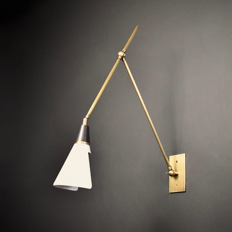 Magari Mid Century Modern Wall Sconce Adjustable Swing Arm Lighting Fixture