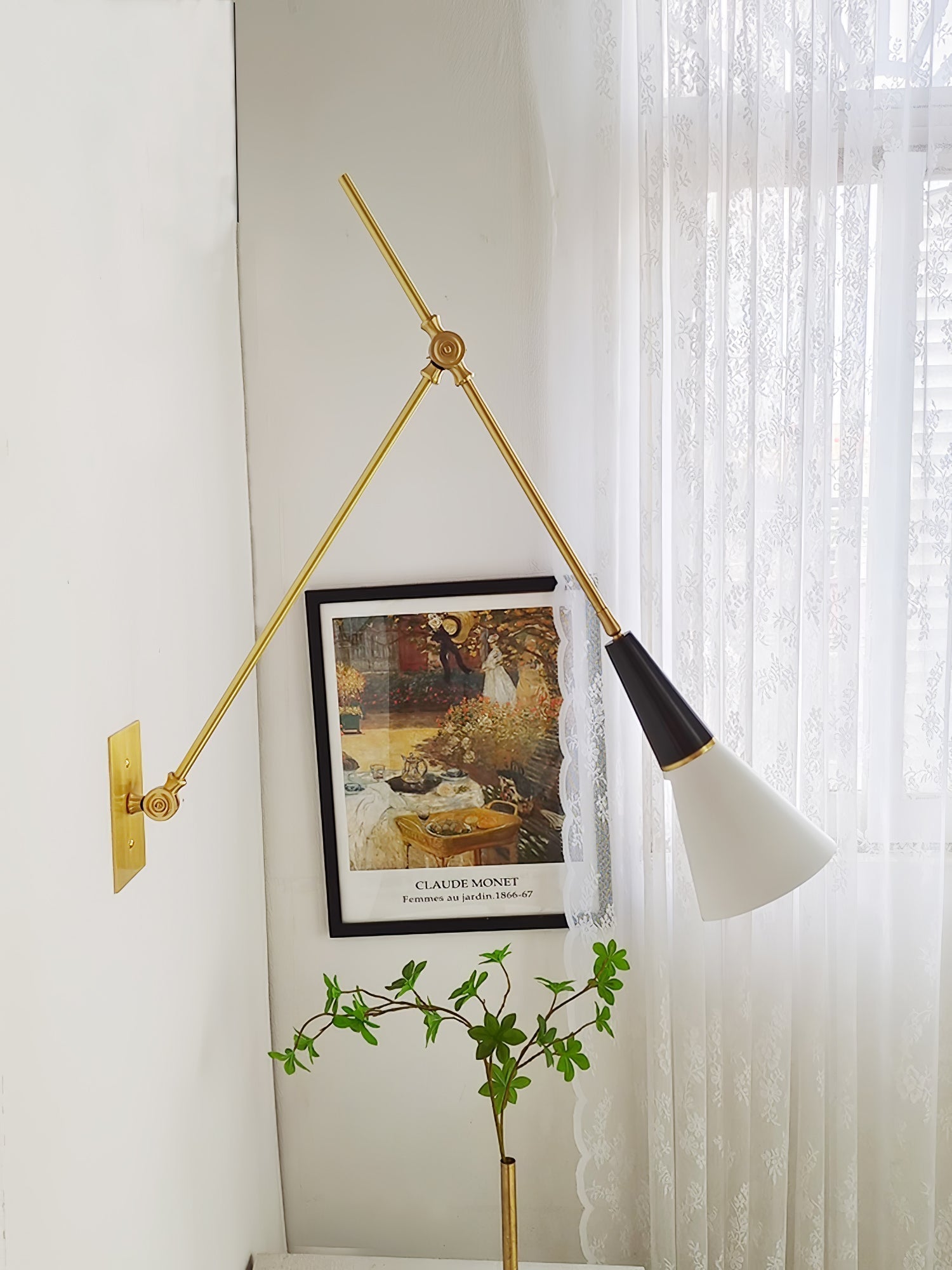 Magari Mid Century Modern Wall Sconce Adjustable Swing Arm Lighting Fixture