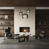 Manila Blown Glass Pendant Lamp with Artisanal Textile Diffuser and Metal Finish