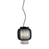 Manila Blown Glass Pendant Lamp with Artisanal Textile Diffuser and Metal Finish