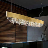 Marilyn Modern Crystal Linear Pendant Light Luxury Drop Chandelier for Dining Room Kitchen Island