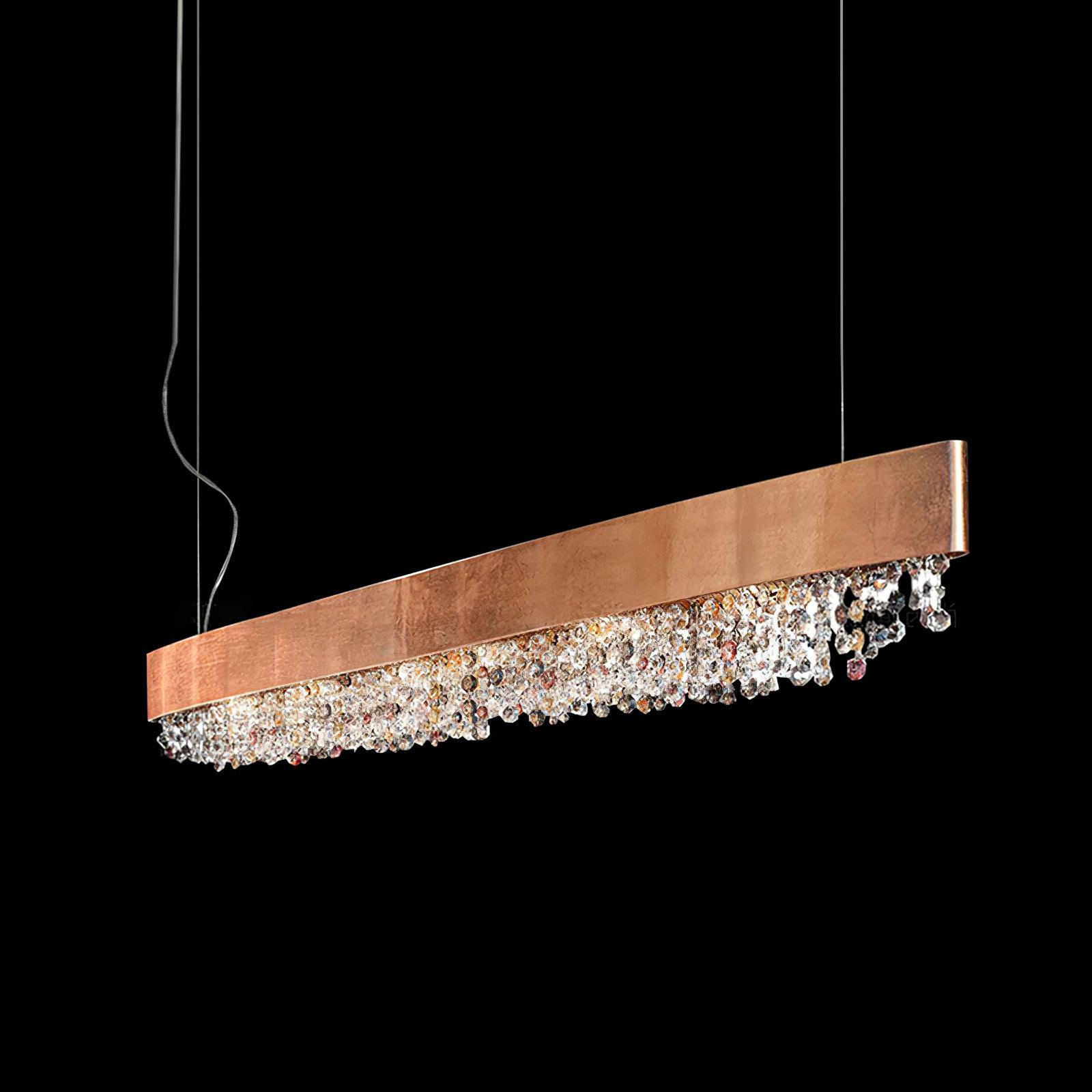 Marilyn Modern Crystal Linear Pendant Light Luxury Drop Chandelier for Dining Room Kitchen Island