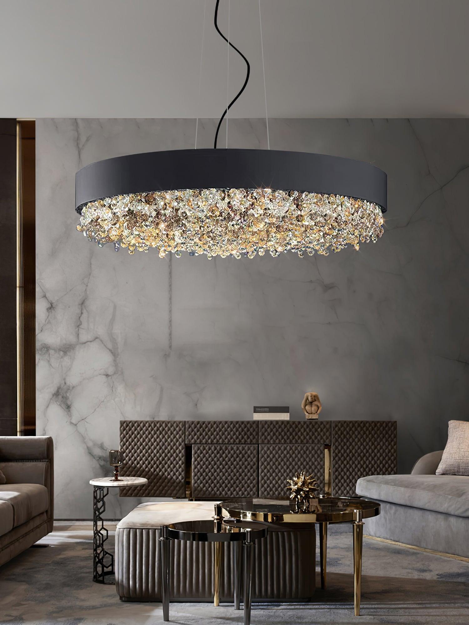 Marilyn Modern Crystal Linear Pendant Light Luxury Drop Chandelier for Dining Room Kitchen Island