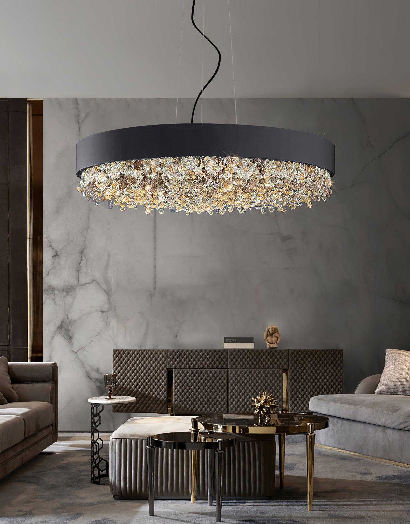 Marilyn Modern Crystal Linear Pendant Light Luxury Drop Chandelier for Dining Room Kitchen Island