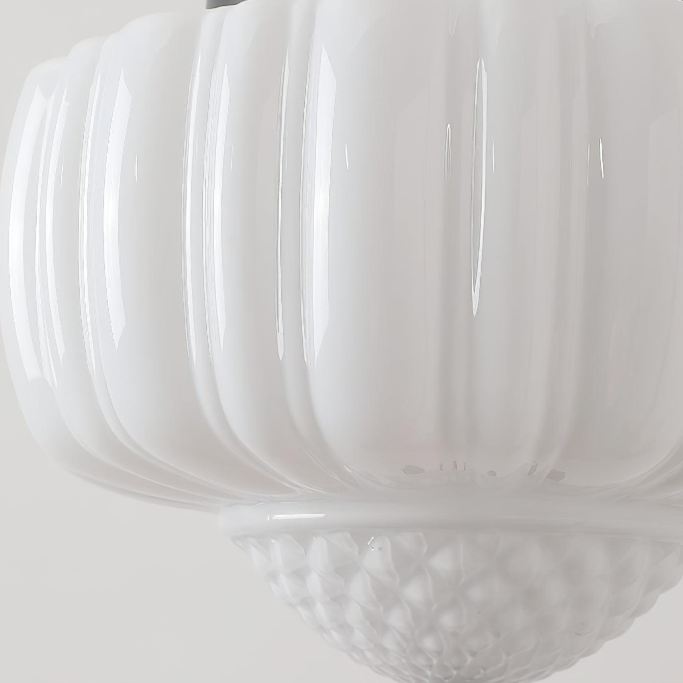 Marlo Fluted White Glass Ceiling Pendant Light with Elegant Black Metal Frame