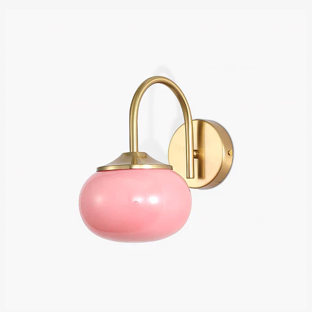 Marshmallow Modern Copper Wall Sconce with Tinted Glass Shade for Interior Lighting