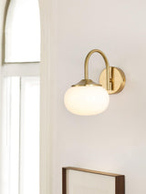 Marshmallow Modern Copper Wall Sconce with Tinted Glass Shade for Interior Lighting