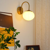 Marshmallow Modern Copper Wall Sconce with Tinted Glass Shade for Interior Lighting