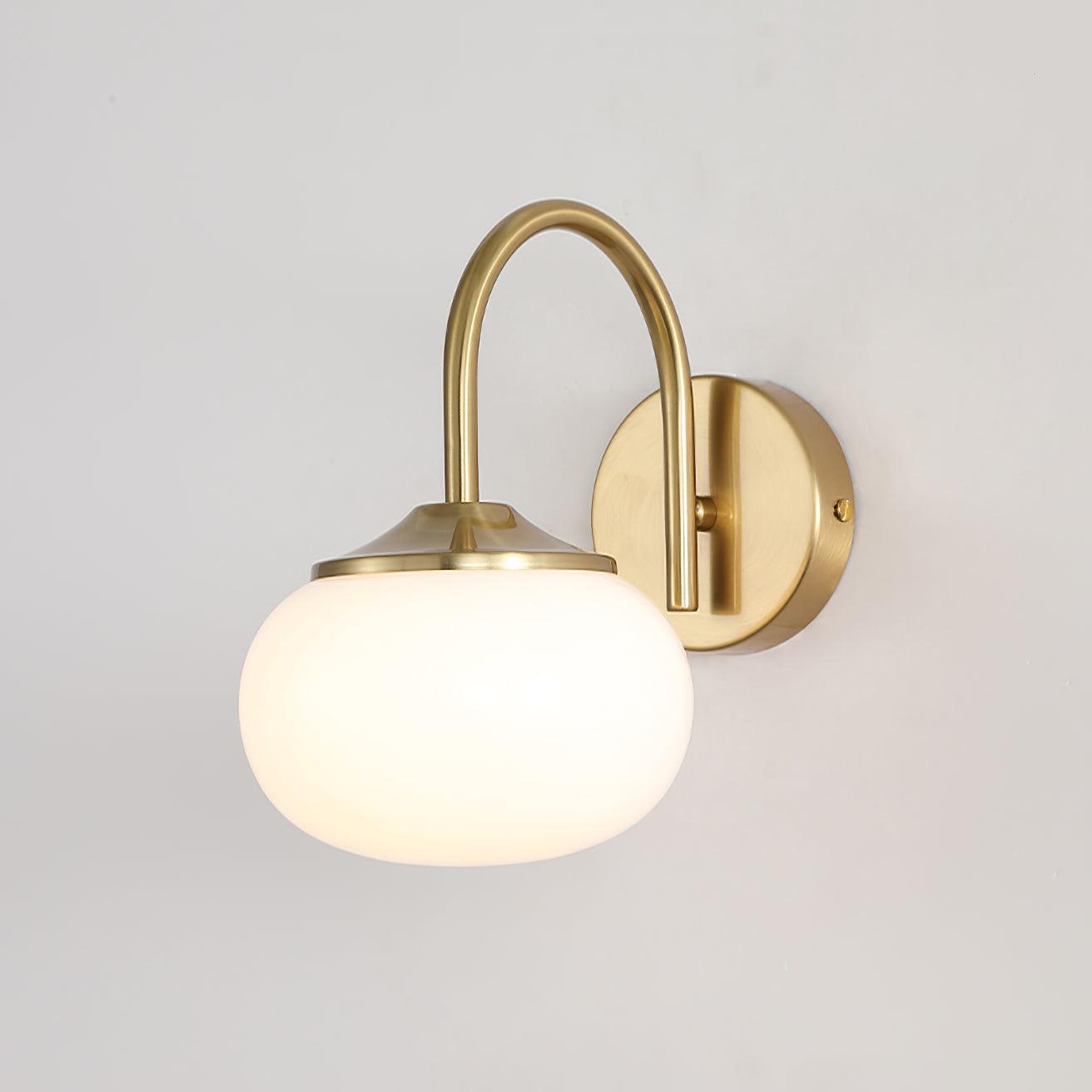 Marshmallow Modern Copper Wall Sconce with Tinted Glass Shade for Interior Lighting
