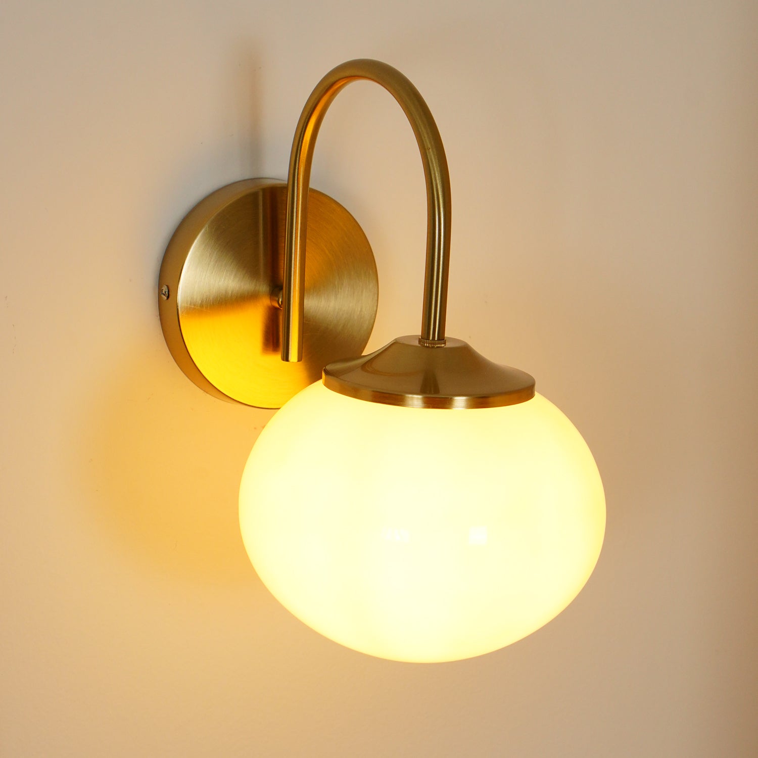 Marshmallow Modern Copper Wall Sconce with Tinted Glass Shade for Interior Lighting