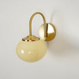 Marshmallow Modern Copper Wall Sconce with Tinted Glass Shade for Interior Lighting