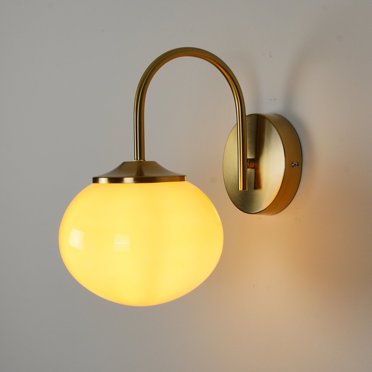 Marshmallow Modern Copper Wall Sconce with Tinted Glass Shade for Interior Lighting