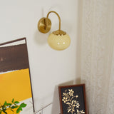 Marshmallow Modern Copper Wall Sconce with Tinted Glass Shade for Interior Lighting