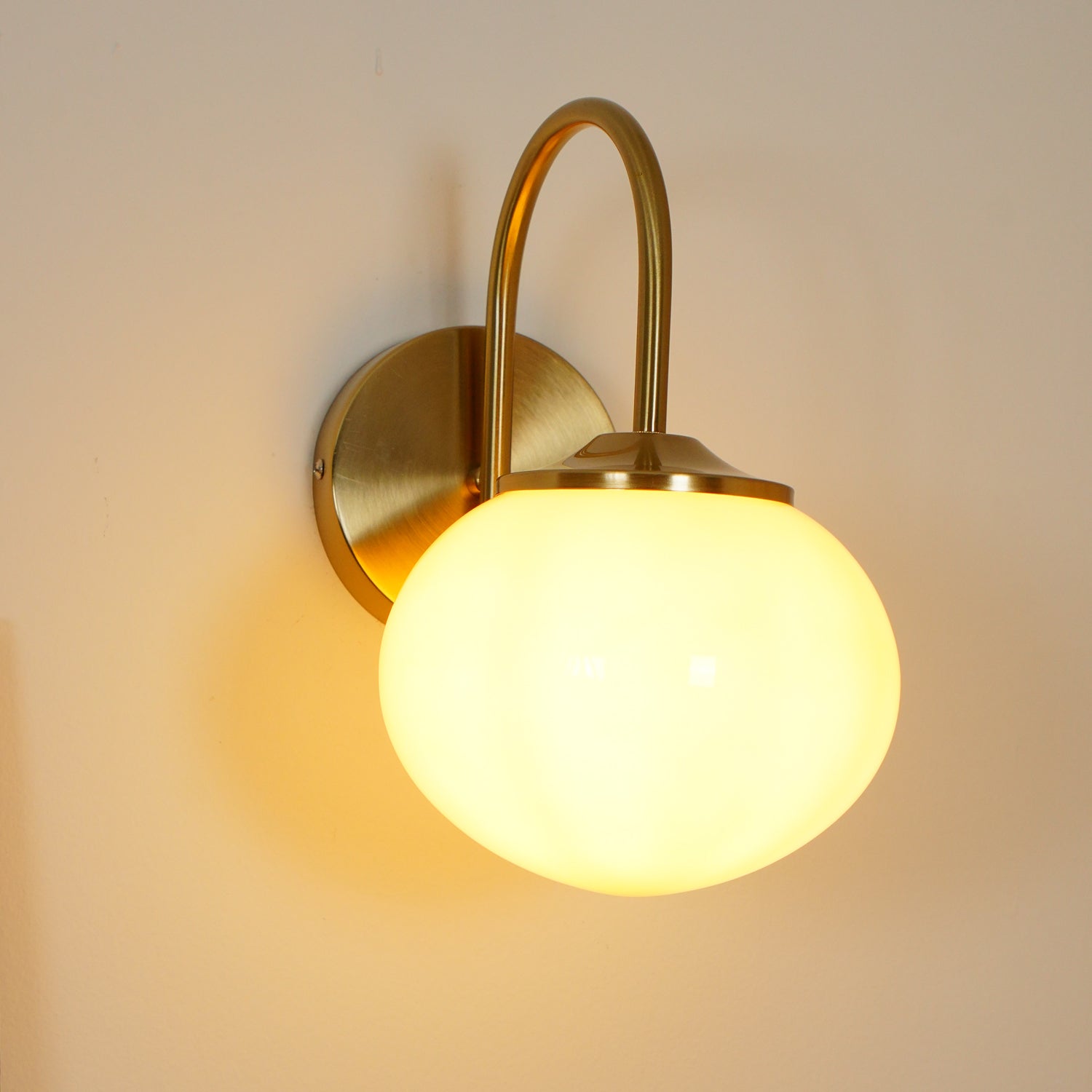 Marshmallow Modern Copper Wall Sconce with Tinted Glass Shade for Interior Lighting