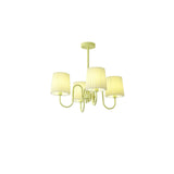 Matcha Green Pleated Fabric Chandelier Modern Multi Head Pendant Ceiling Light