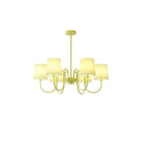 Matcha Green Pleated Fabric Chandelier Modern Multi Head Pendant Ceiling Light