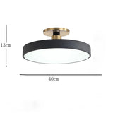 Modern 16 Inch Round LED Flush Mount Ceiling Light Circular Metal Fixture for Home Lighting