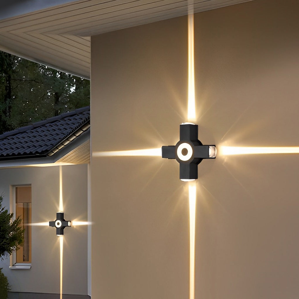 Matte Black Outdoor LED Wall Washer Light Up and Down Waterproof Aluminum Sconce