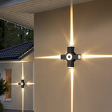 Matte Black Outdoor LED Wall Washer Light Up and Down Waterproof Aluminum Sconce
