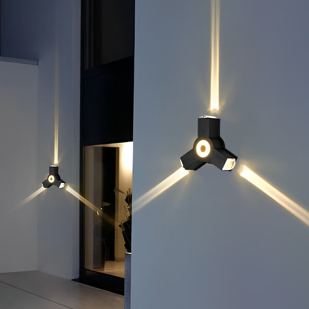 Matte Black Outdoor LED Wall Washer Light Up and Down Waterproof Aluminum Sconce