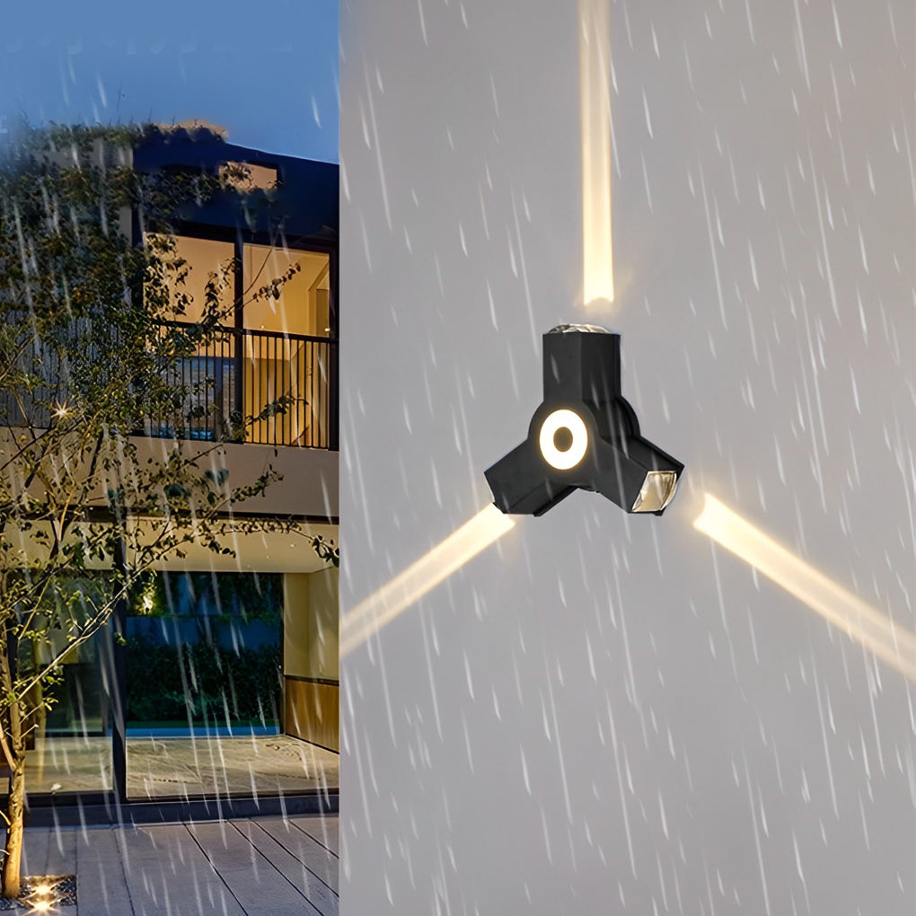 Matte Black Outdoor LED Wall Washer Light Up and Down Waterproof Aluminum Sconce
