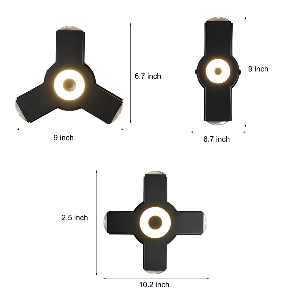 Matte Black Outdoor LED Wall Washer Light Up and Down Waterproof Aluminum Sconce
