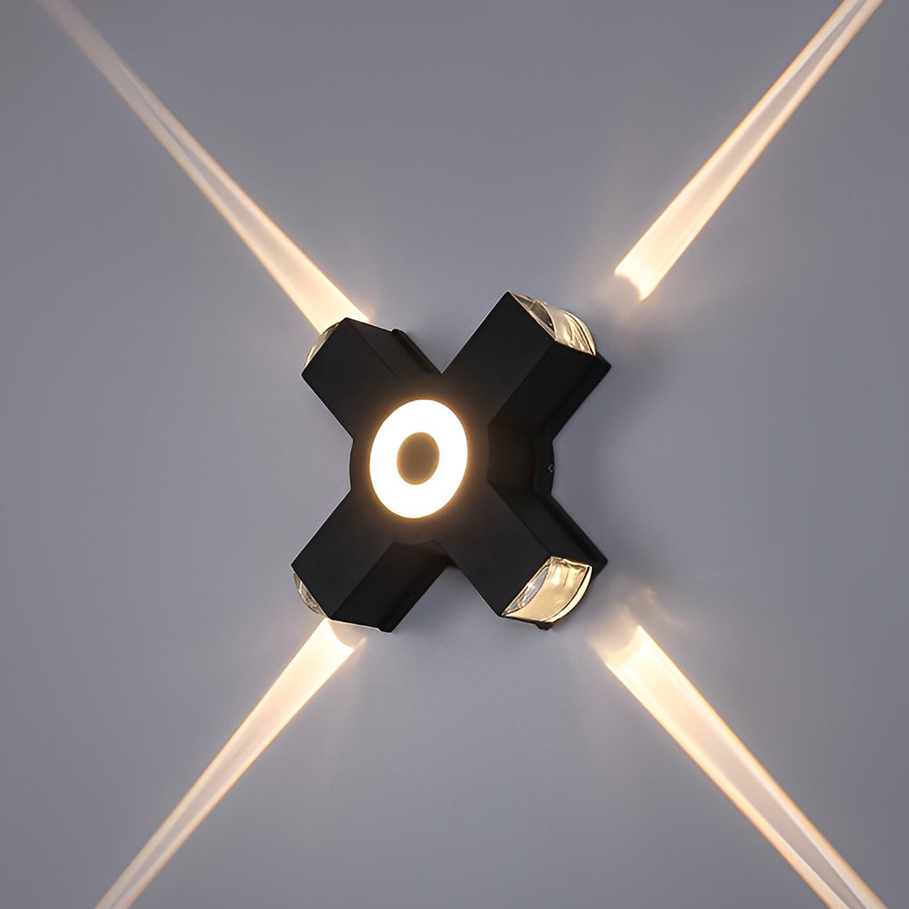Matte Black Outdoor LED Wall Washer Light Up and Down Waterproof Aluminum Sconce