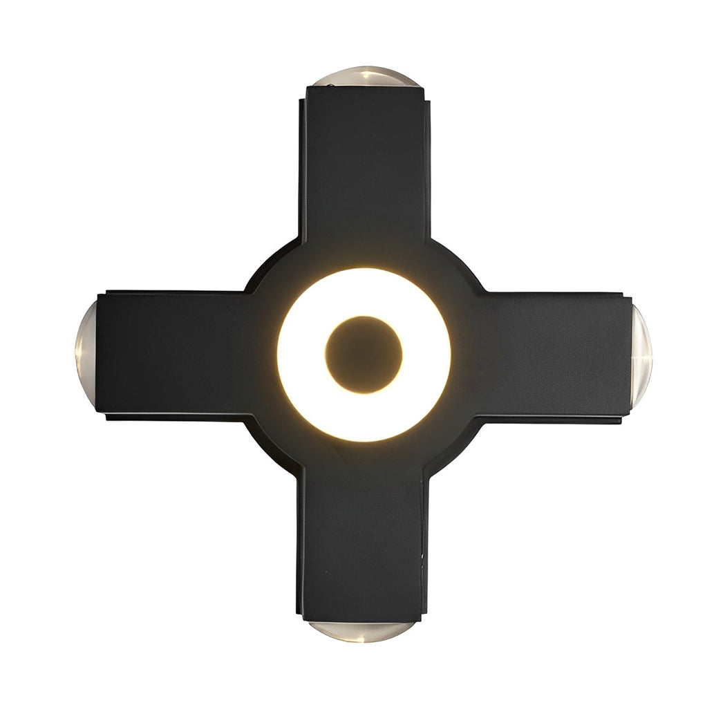 Matte Black Outdoor LED Wall Washer Light Up and Down Waterproof Aluminum Sconce