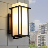 Matte Black Square LED Outdoor Wall Lamp Waterproof Retro Exterior Sconce for Porch and Patio